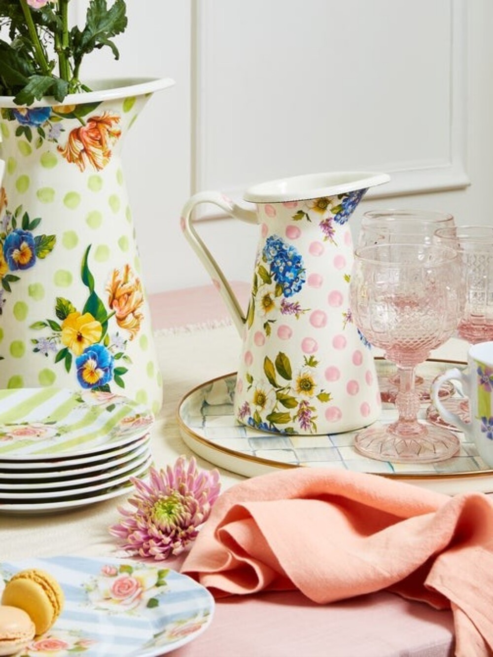 Mackenzie-Childs Wildflowers Enameled Medium Pitcher - Picture 4 of 5